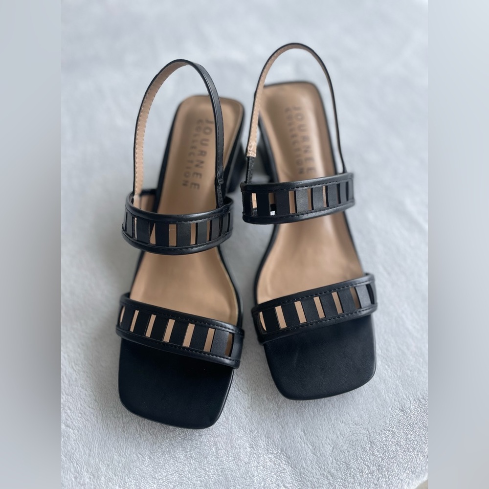 Square Toe Cut Out Block Heel - image 4